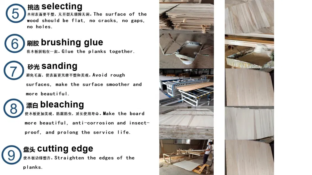 Finger Joint Solid HPL Solid Plywood Edge Glued Blockboard Chinese Paulownia Wood Boards for Furniture Jointed Wood